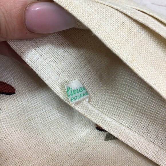 Vintage Aboriginal Motif Linen Handkerchief Wallhanging by Heil Australia 35” Sq - Picture 7 of 7